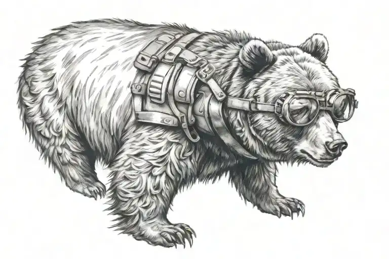 Bear Standing With Skigoggles