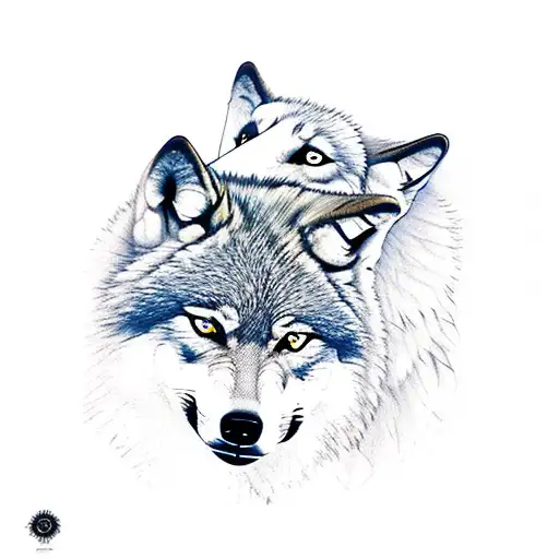 Wolf Protecting Its Cubs In Its Natural Habitat