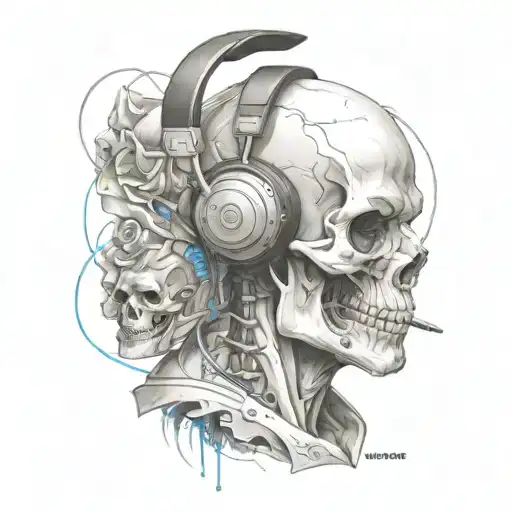 Male Sigma With Skull Wearing Headphones
