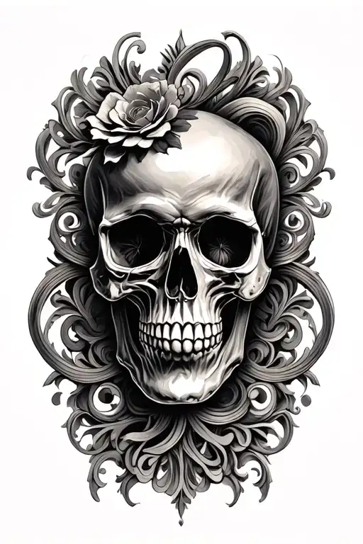 Skull Filigree Swirls