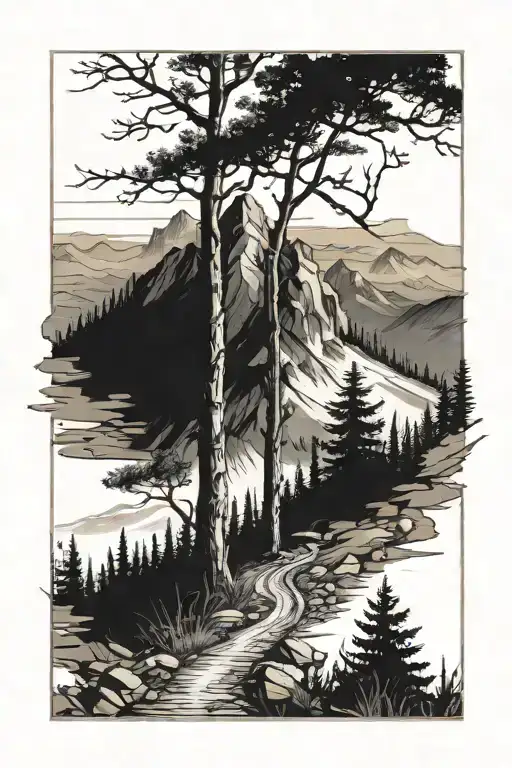 Runner Mountains Nature Like Trees