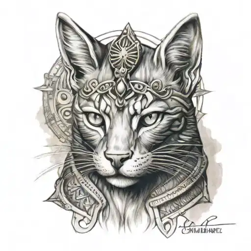 Real Cat Cross With Anubis Egypcian God