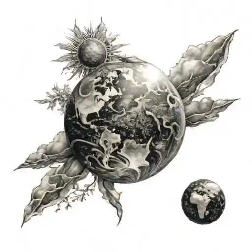 Planet Earth With A Sun Shining