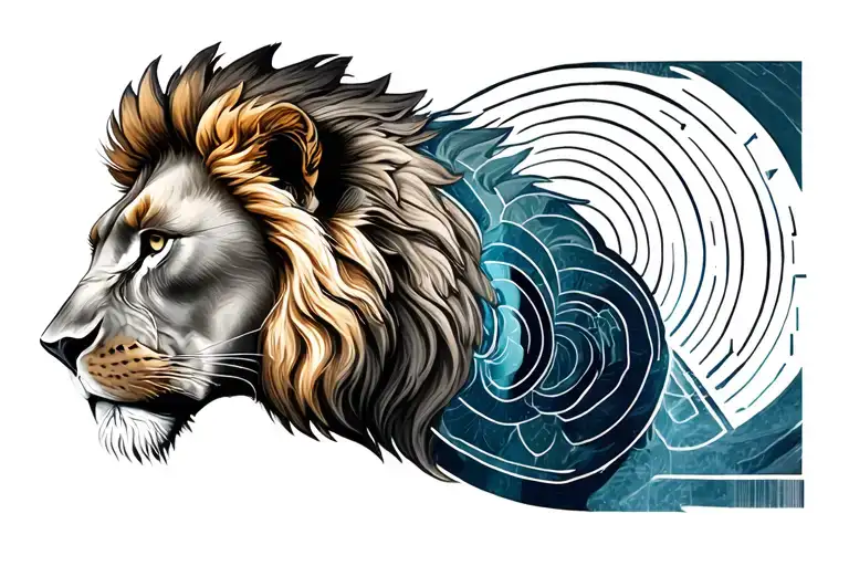 A Lion With The Fibonacci Sequence Incorporated