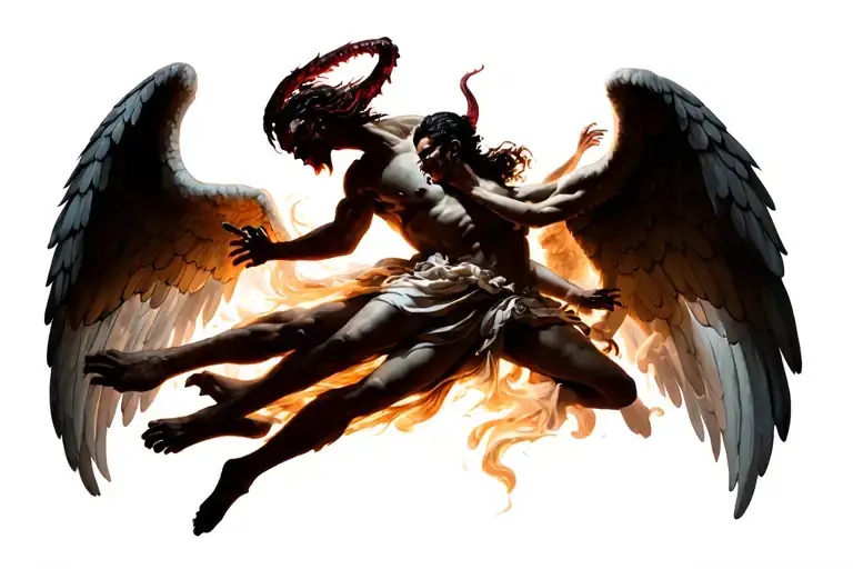 Demon And Angel Fighting A As It's Leaving The Body