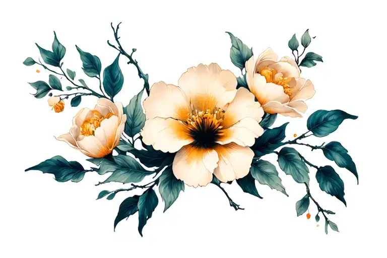 Floral Kintsugi Tattoo Idea