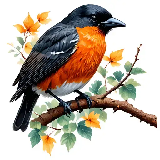 Robin And Crow Tattoo Design