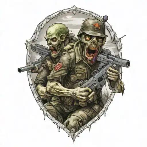 Zombie Marine Soilders Fighting