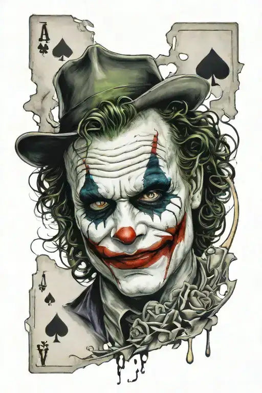 Heath Ledger Joker Holding The Ace Of Spades