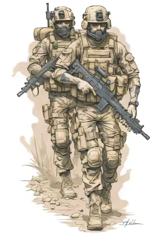 Full Body Half Zoombie Marine Soilders Headed To Battlefield