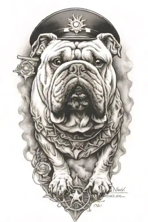 Marine Corps Bull Dog Surrounded By Demands