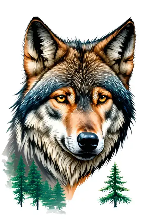 Wolf And Forest Filled