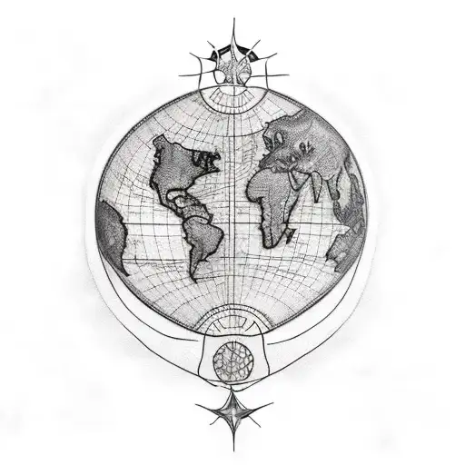 World Map With A Turtle On The Side And Inside The Turtle The Name Tania On A Forearm