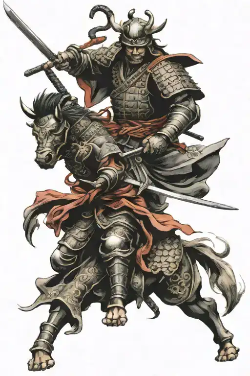 Samurai Slaying A Devil