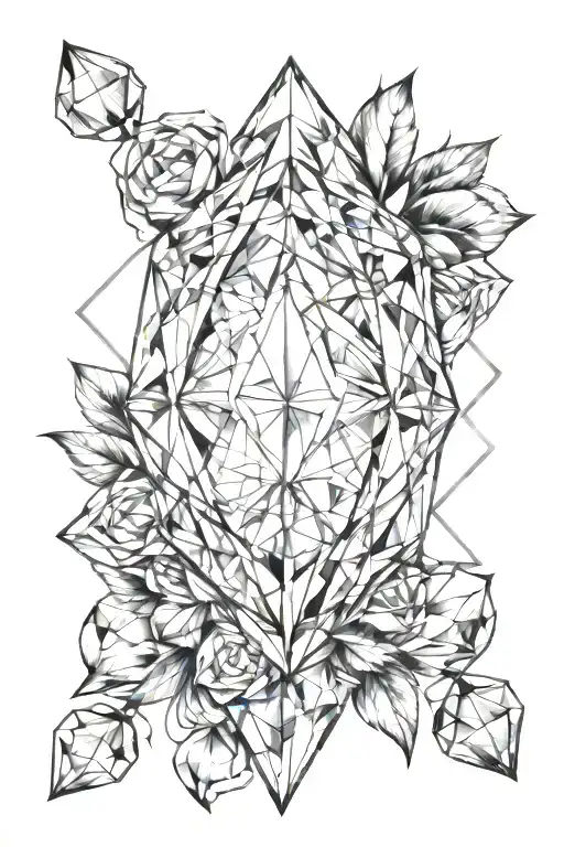 Diamond Outline Looking 3D