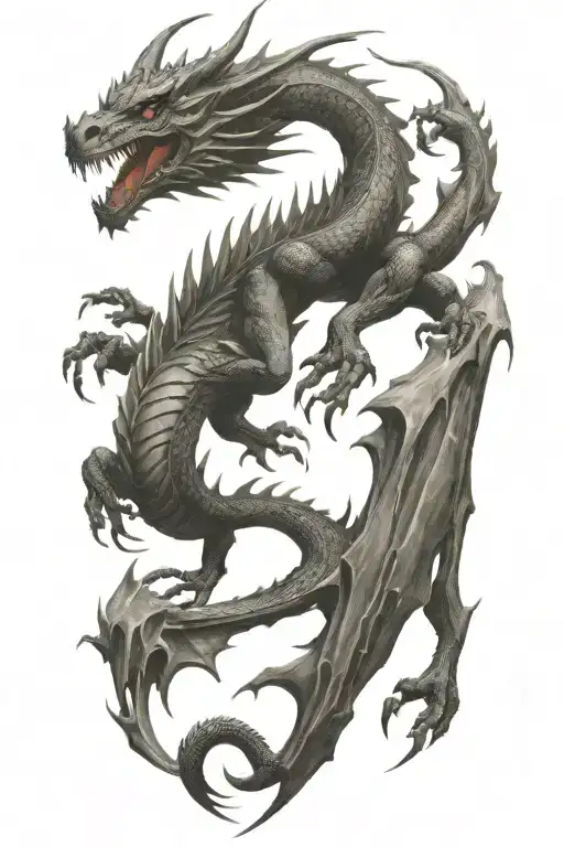 Black Dragon Full Body Shaped Like