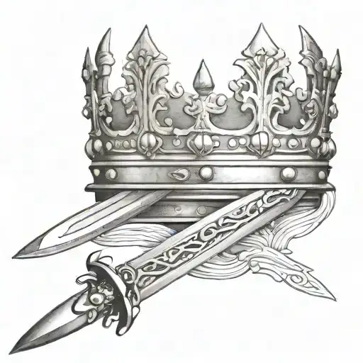 Sword With King Crown Made