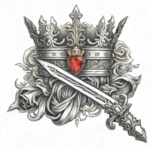Sword With King Crown Looking Straight