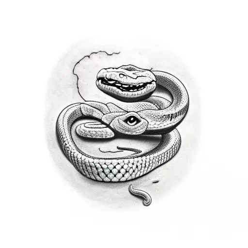 Snake Biting A Brain