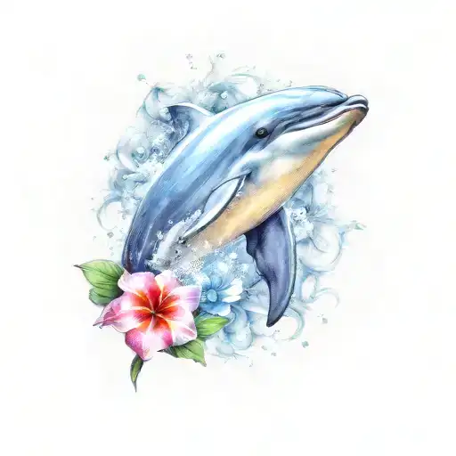 Dolphin With Hawaii Flower