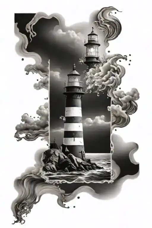 Lighthouse In The Sea