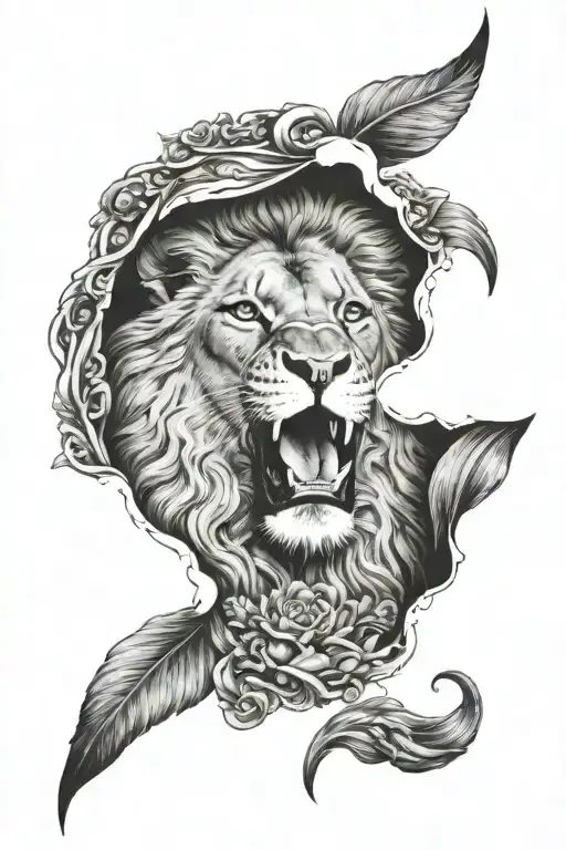 Virgin Mary Inside The Mouth Of A Lion