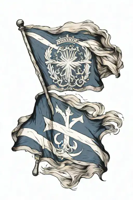 Scottish Flag And Turkish Flag Intertwined