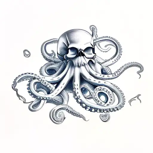 Combination Of Skull And Octopus