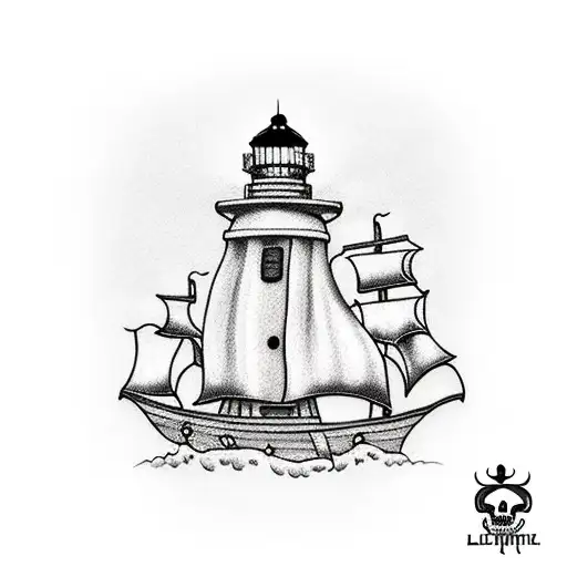 Pirate Ship With Lighthouse