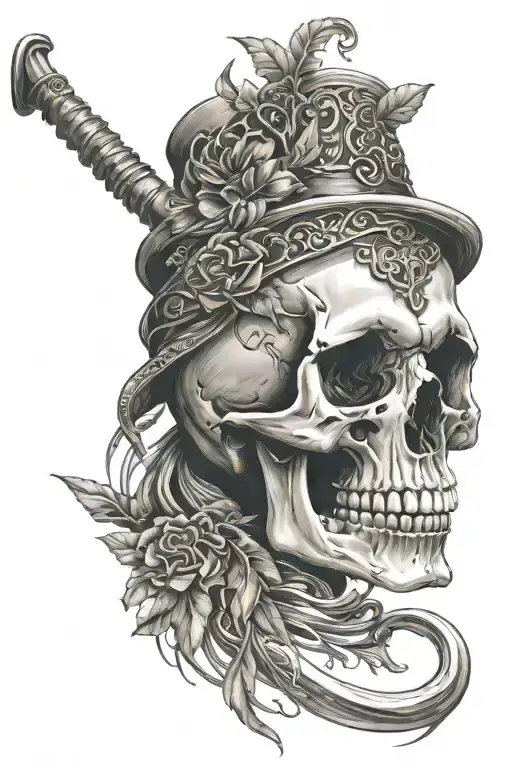 Skull With Scythe