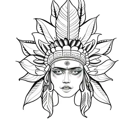 Flower And Indian Headdress