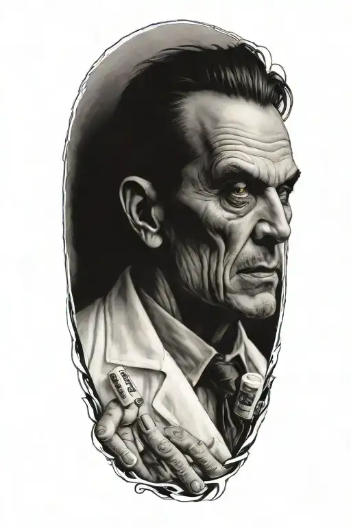 A Demonic Doctor Holding Pills