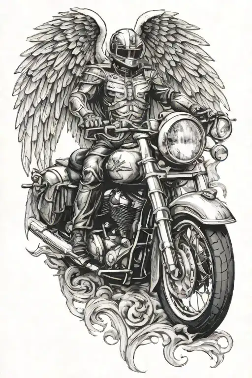 Motorcycle With Angel Wings