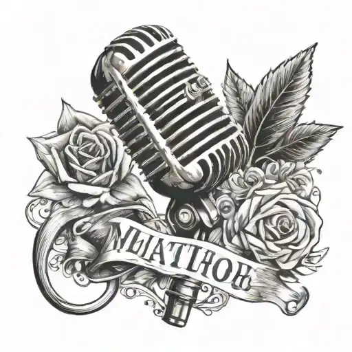 A Microphone With Date Of Birth And Date Of Death To Honor Mother Who Love Singing