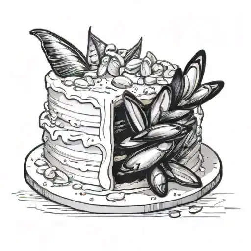 A Birthday Cake Made With Mussels