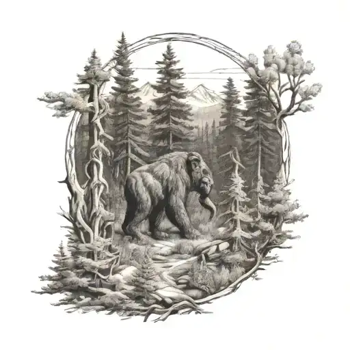 Black Hills Forest Scene With A Hidden Bigfoot