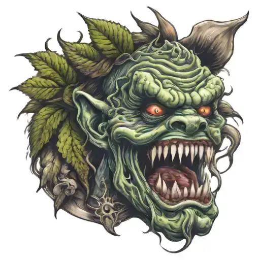 Scary Monster Smoking Weed