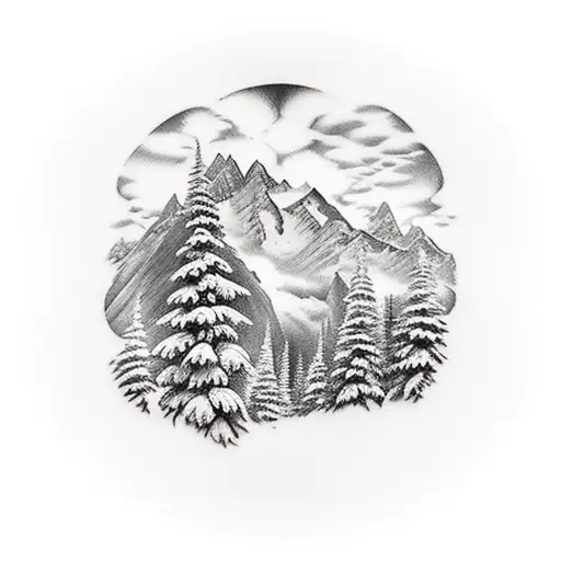 A Mountain Landscape With A Hidden Trail For Exploring And Hiking