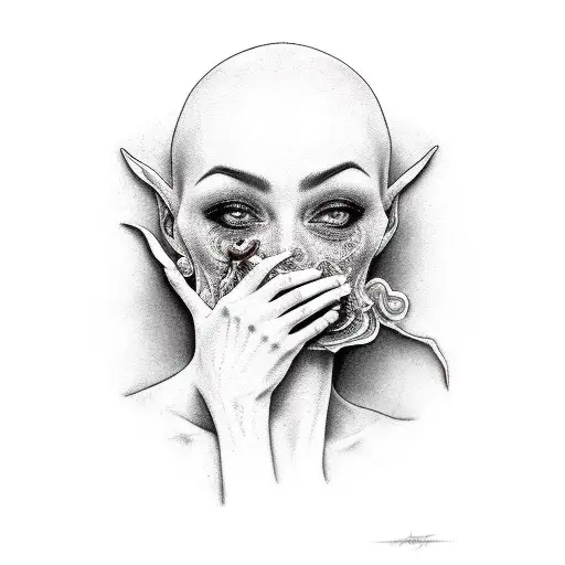 A Witch With The Hand In The Mouth