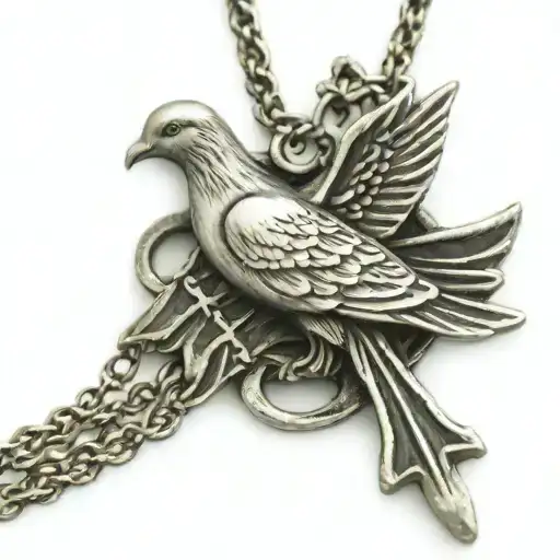 Cross Necklace With A Big Dove