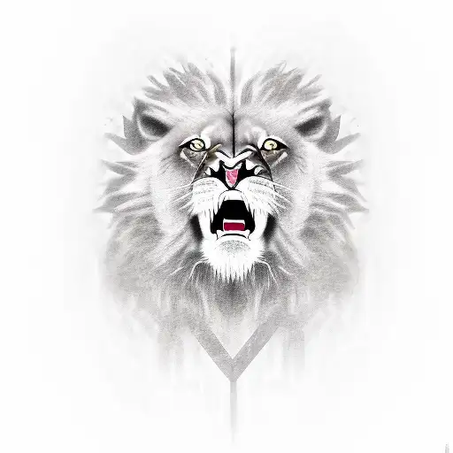 A Roaring Lion Holding With His Hands A Star Of David