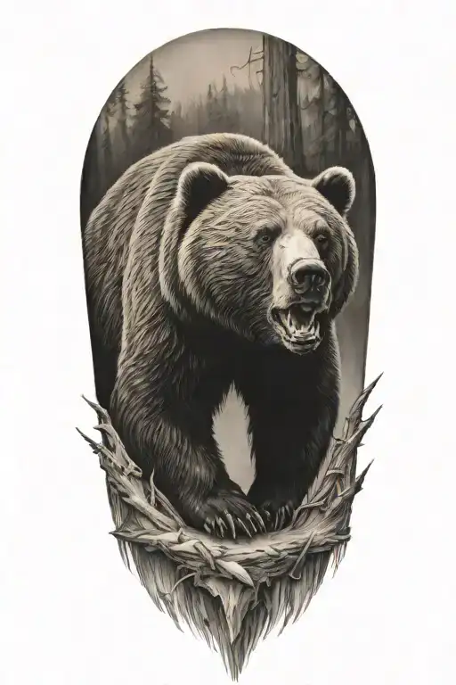 Bear With Beaver Teeth And Beaver Tail