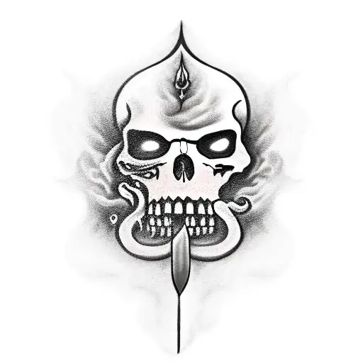 A Realistic Depiction Of A Caveira Emerging From Billowing Smoke While Grasping A Traditional Sword