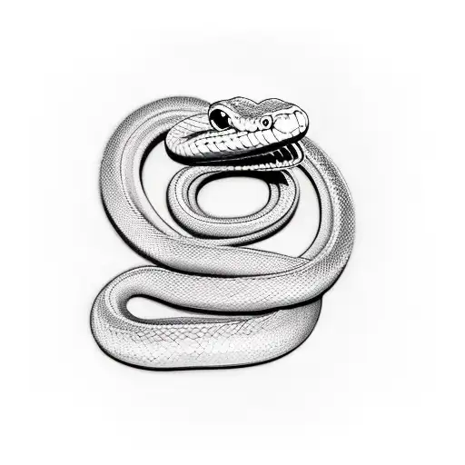 Snake Over A Bitten Apple