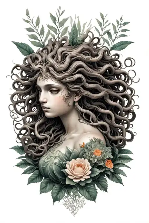 Medusa Surrounded By Ambrosia Plant Morphing