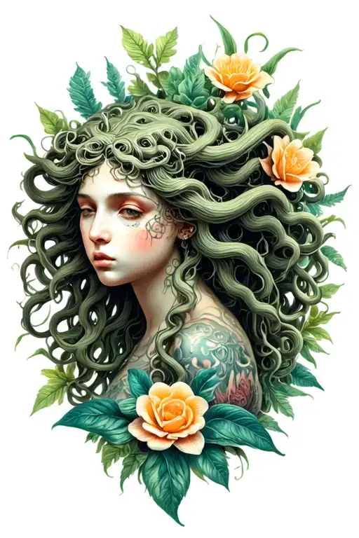 Medusa Surrounded By Ambrosia Plant Morphing