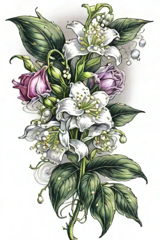 Lily Of The Valley And Rose Wrapped