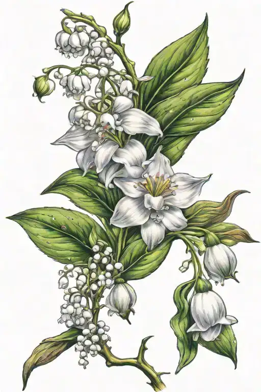 Lily Of The Valley And Rose Intertwined