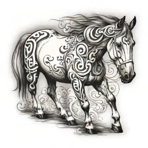 Horse Gost Wit The Letter M