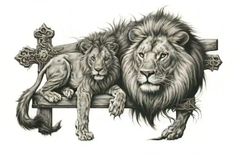 Lion And Cross